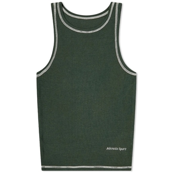 Adanola Contrast Stitch Tank in Dark Olive XS - Picture 3 of 6